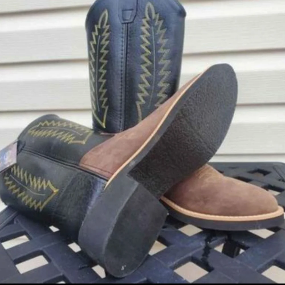 Old West Brown and Black Kids' Western Boots